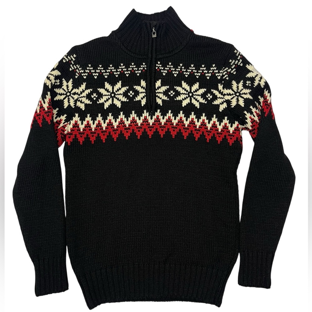 Dale of Norway Myking Nordic Merino Wool Black Chunky Knit Men’s Sweater L NEW - Picture 4 of 16